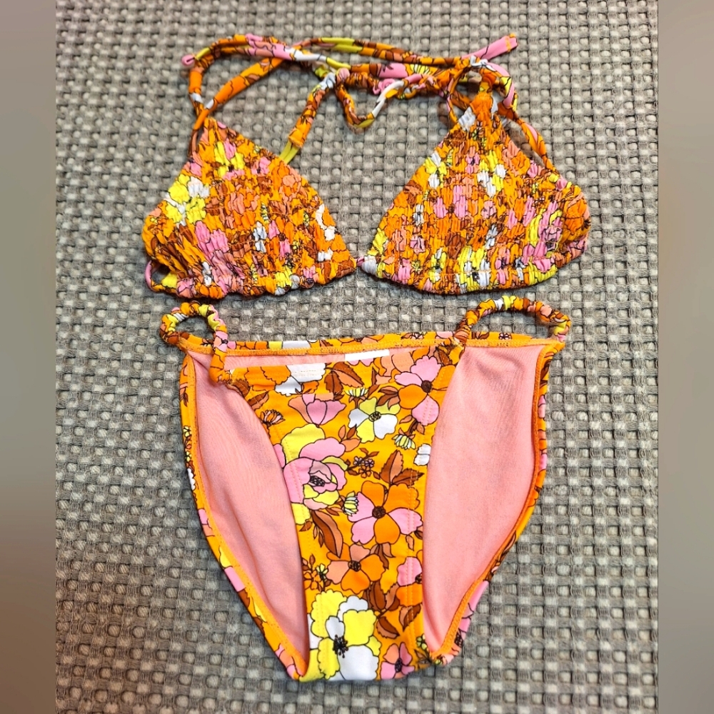 XHILARATION Smocked Floral Bikini